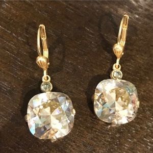 Catherine Popesco La Vie Parisienne Rhinestone and Gold Plated Earrings